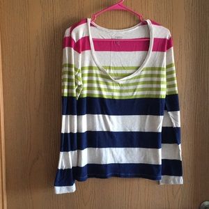 Striped long-sleeved T-shirt